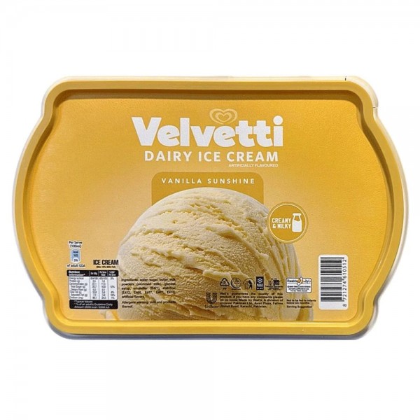 WALL`S VELVETTI VANILLA DAIRY ICE CREAM 1.3LTR